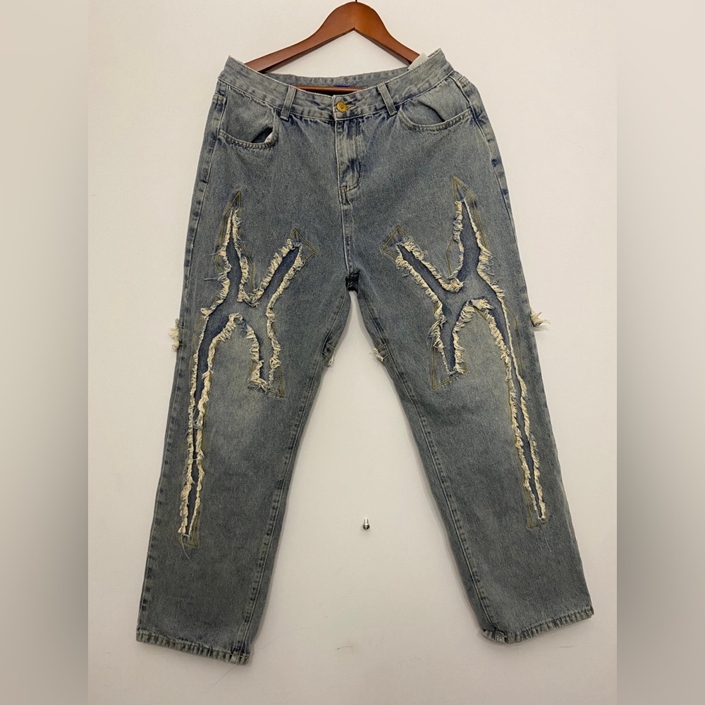 Aelfric Eden Relaxed Distressed Gray Jeans